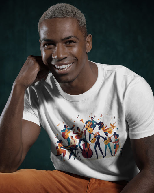 Salsa Orchestra T-Shirt | Latin Band Illustration | Musician Dance Art | Unisex Vibrant Music Tee | Studio Practice Wear | Dance Lifestyle