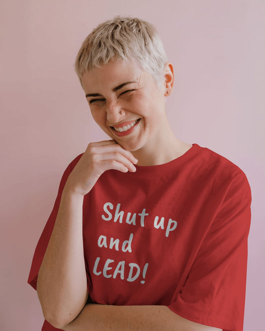 Shut Up and LEAD! T-Shirt | Follower's Dance Humor N Attitude | Smart Ass Back Print | Salsa Bachata Couple Tee | BailaFashion Streetwear