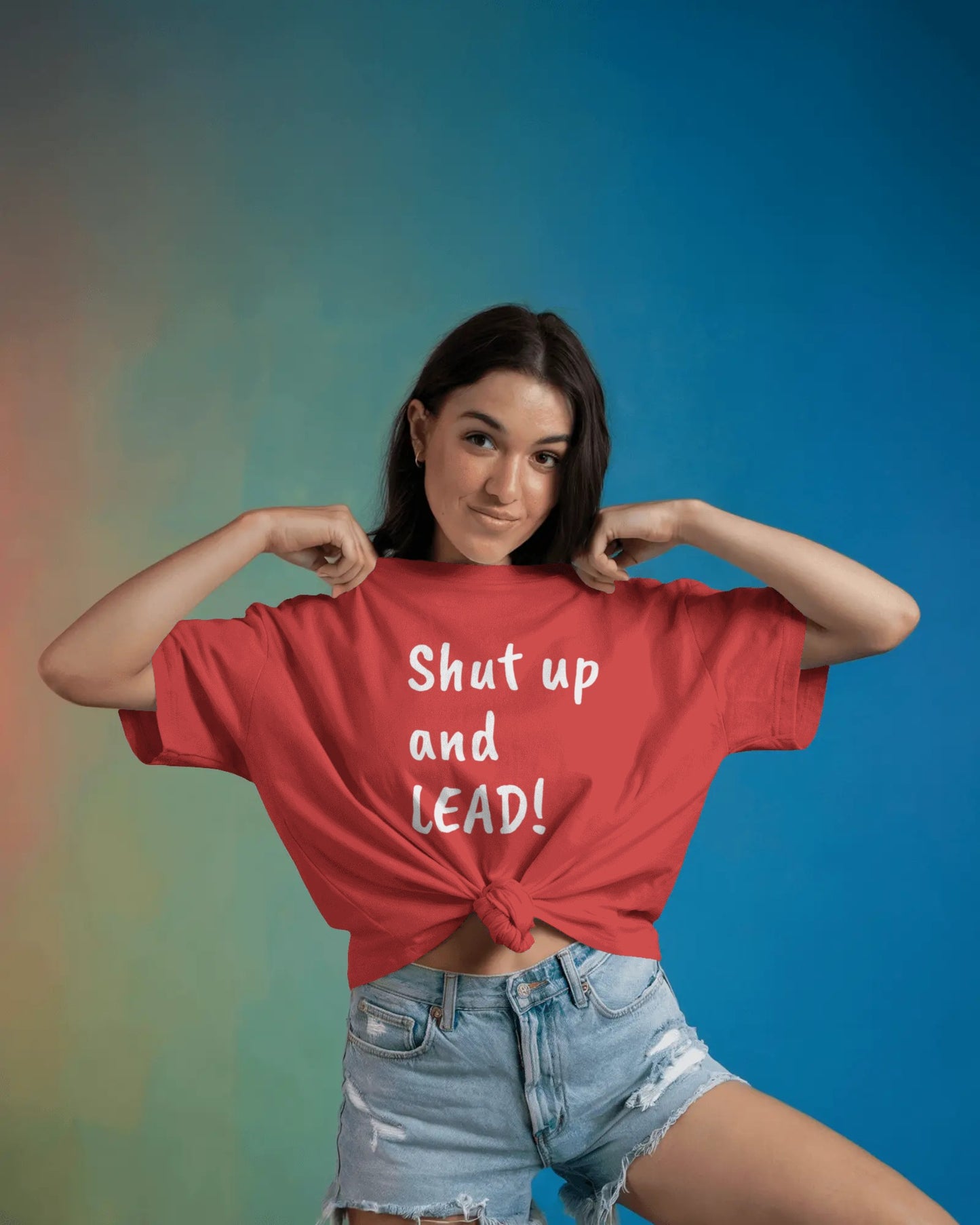 Shut Up and LEAD! T-Shirt | Follower's Dance Humor N Attitude | Smart Ass Back Print | Salsa Bachata Couple Tee | BailaFashion Streetwear