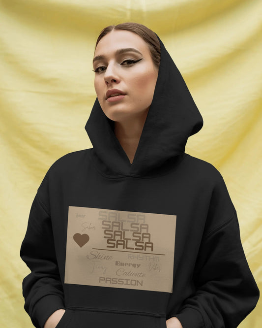 SALSA Typography Hoodie | Dance Words Graphic Sweatshirt | Rhythm Energy Passion | Dancer Pullover | BailaFashion Casual Wear Practice Wear