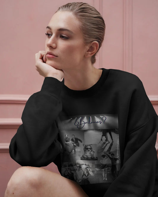 Bailamos Dance Collage Sweatshirt | Vintage Latin Dance Scenes | DJ Dog Salsa Bachata Gift | Dance Class Wear | BailaFashion Practice Wear