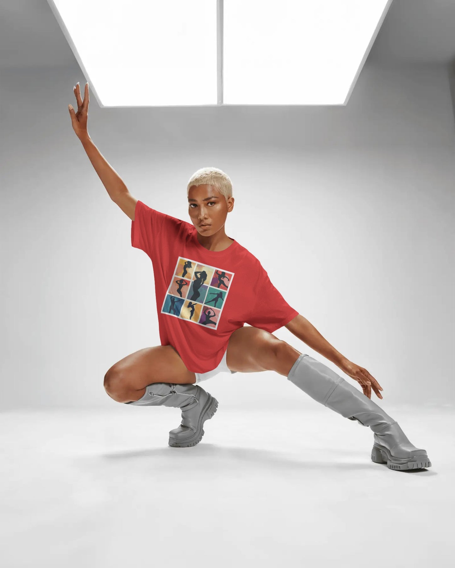 Dance Silhouette Grid T-Shirt | Colorful Dancer Collage Tee | Modern Dance Art | Contemporary Ballet Jazz Hip-Hop | Vibrant Dance Shirt
