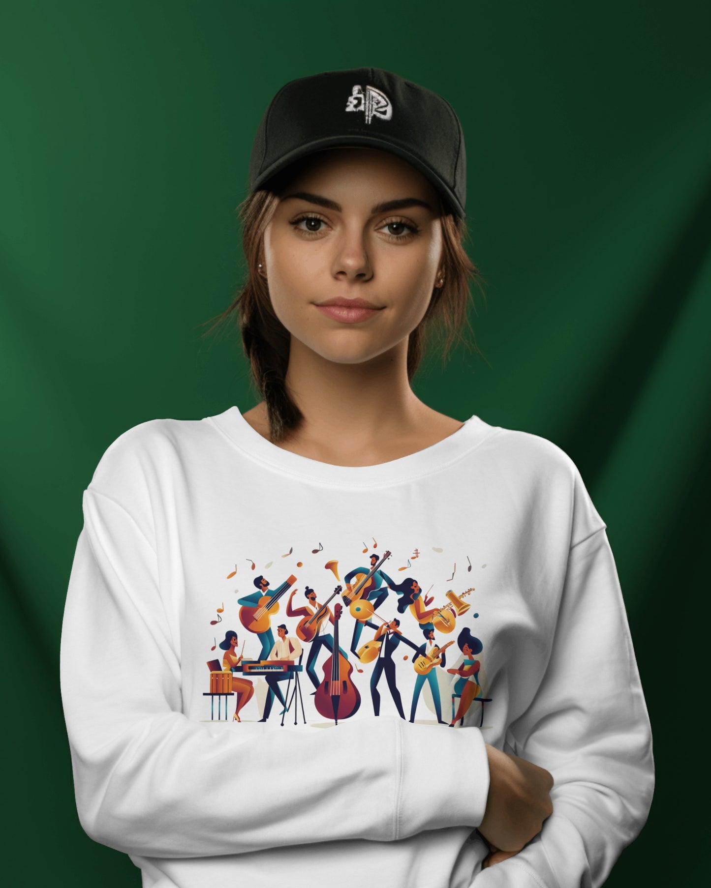 Salsa Orchestra Band Sweatshirt | Modern Music Art | Latin Jazz Illustration | Musician Dancer Gift | BailaFashion Comfy Couple Casual Wear