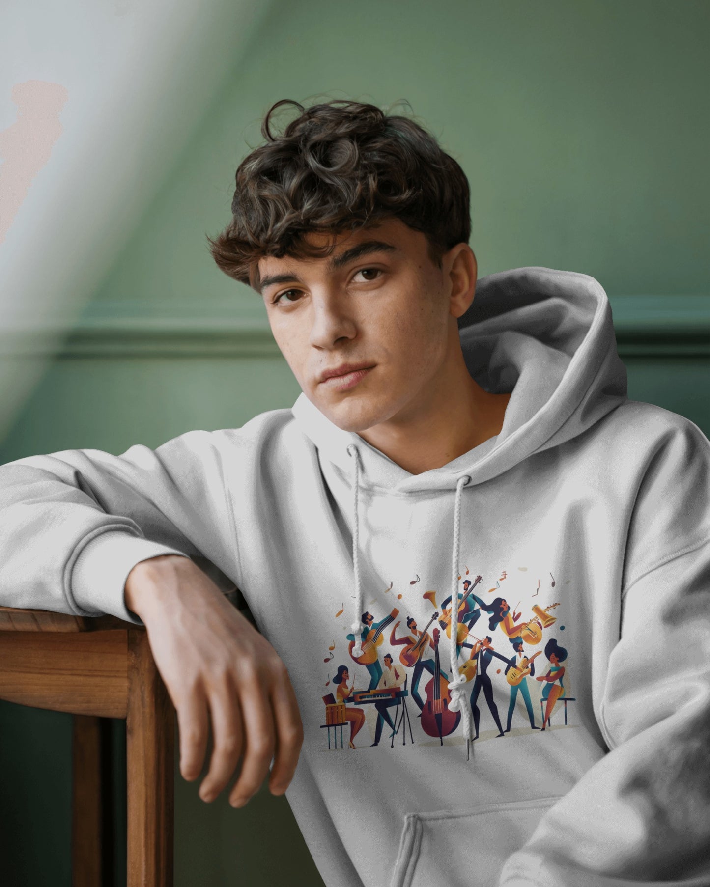 Salsa Orchestra Band Hoodie | Modern Music Art | Latin Jazz Illustration | Musician Dancer Gift | BailaFashion Comfy Casual Couple Wear