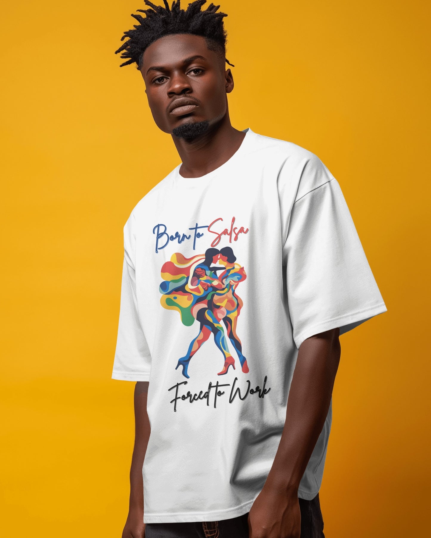 Born To Salsa Forced To Work T-Shirt | Latin Dance Tee | Vibrant Salsa Dancer Shirt | Funny Dance Gift | Colorful Dance Apparel | Daily Wear