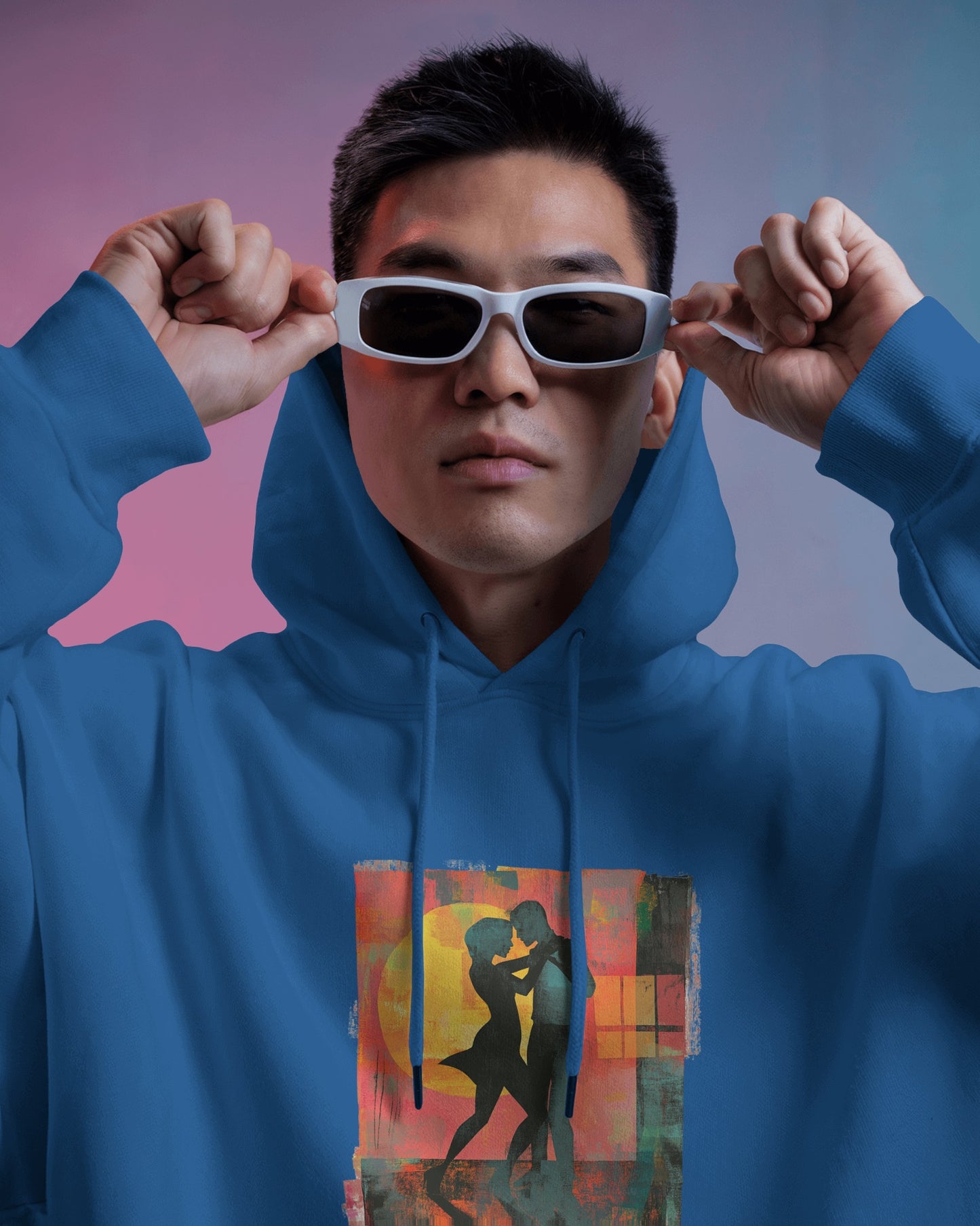 Sunset Connection Hoodie | Latin Dance Silhouette Art | Salsa Bachata Dancer Gift | Vibrant Dance Embrace | BailaFashion Dance Lifestyle