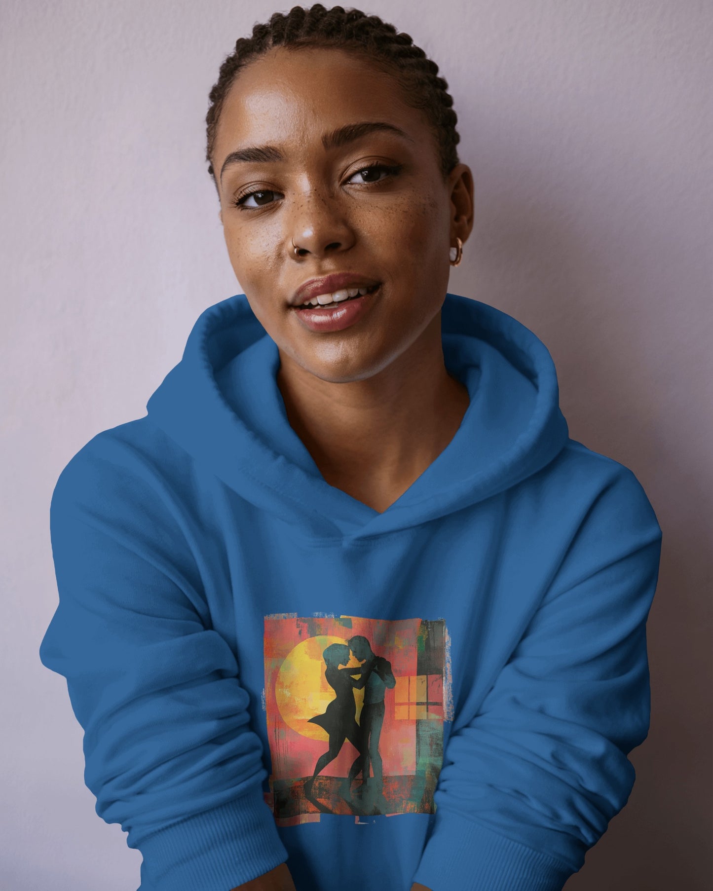 Sunset Connection Hoodie | Latin Dance Silhouette Art | Salsa Bachata Dancer Gift | Vibrant Dance Embrace | BailaFashion Dance Lifestyle