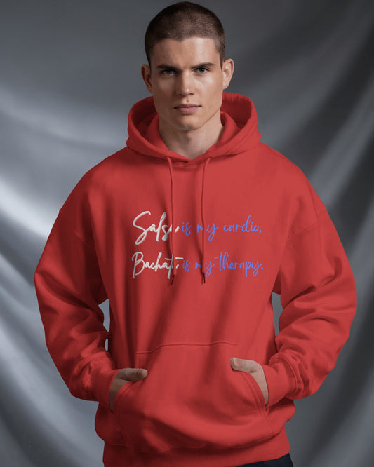 Salsa Is My Cardio Bachata Is My Therapy Hoodie | Latin Dance Quote | Dancer Lifestyle Pullover | Comfy Casual Wear | Matching Couple Hoodie