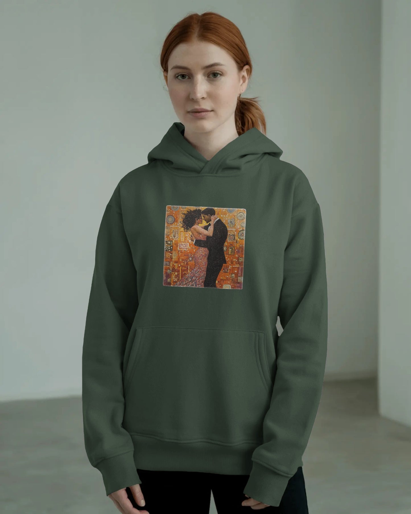 Amber Embrace Dance Hoodie | Intimate Bachata Connection | Latin Dance Couple Apparel | Sensual Dance Art | BailaFashion Dance Lifestyle
