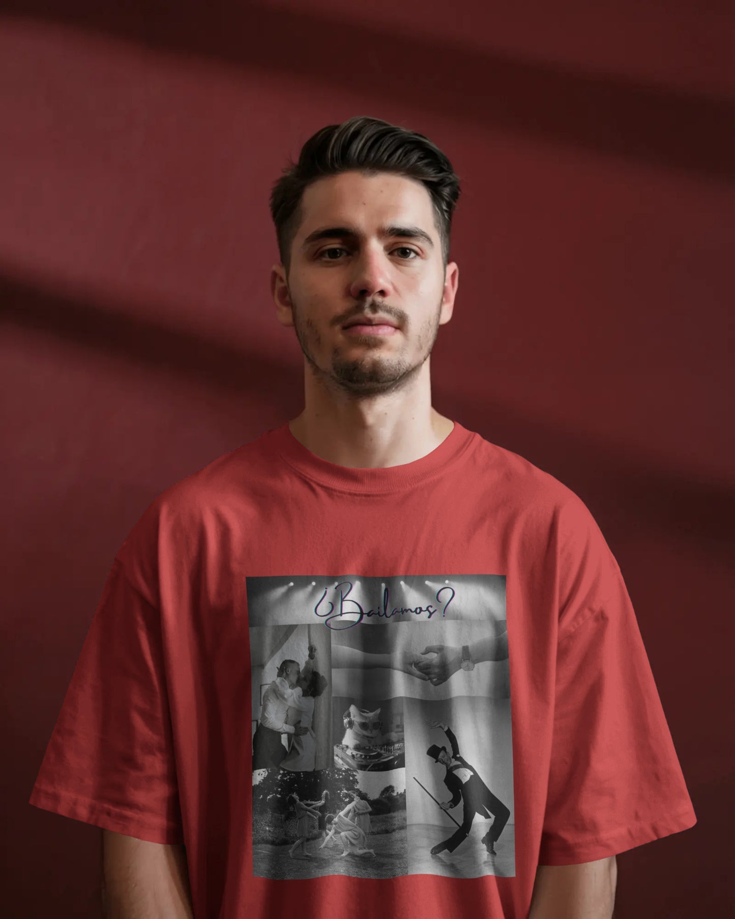 Bailamos Dance Collage T-shirt | DJ Cat Latin Dance Moments | Vintage Dance Couples | Matching Dance Tops | Dance Lifestyle | Practice Tee