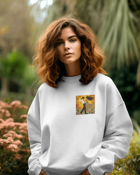 Golden Rhythm Pocket Print Sweatshirt | Latin Dance Art | Salsa Bachata Couple | Dance Lifestyle Streetwear | BailaFashion Couple Sweater