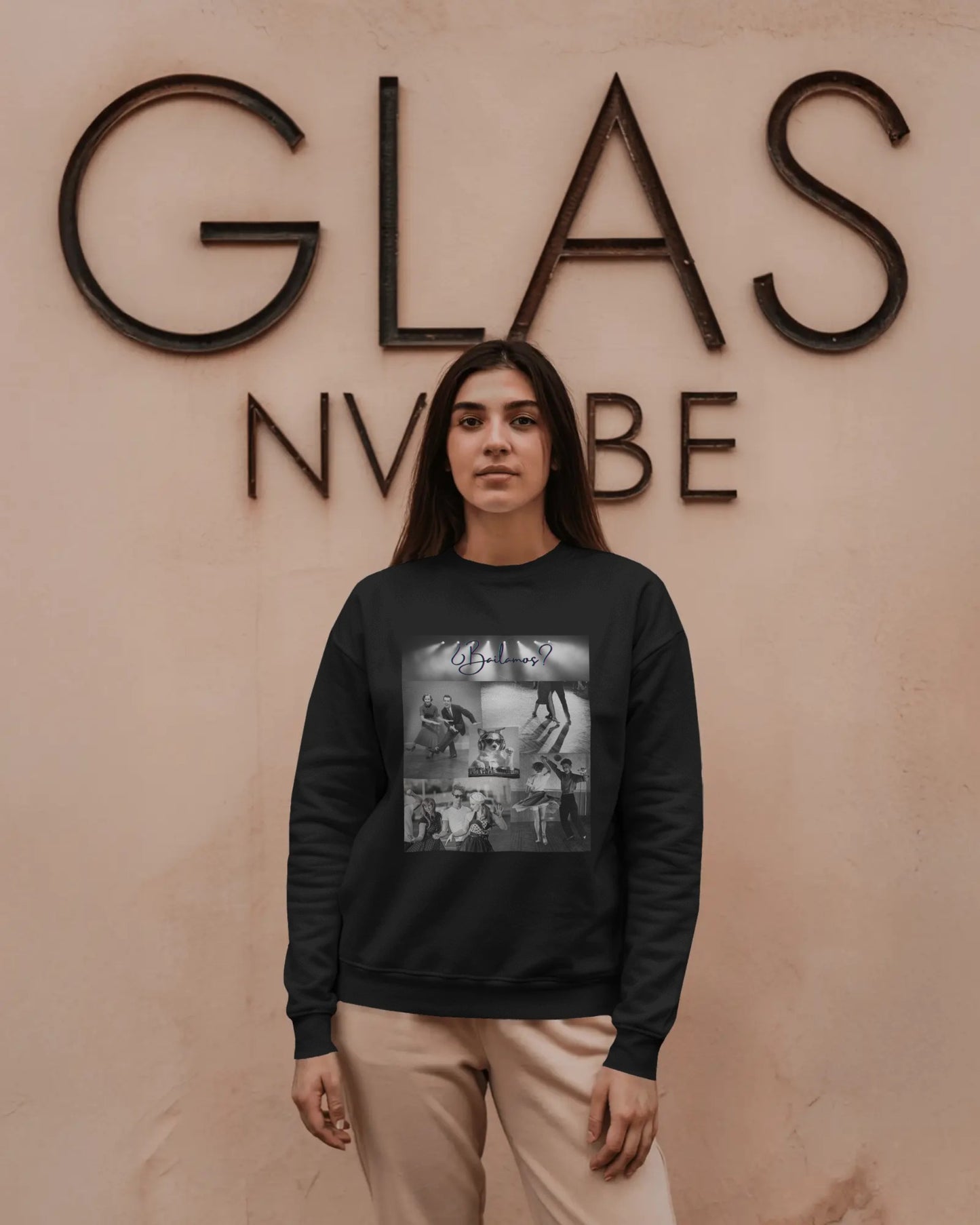 Bailamos Dance Collage Sweatshirt | Vintage Latin Dance Scenes | DJ Dog Salsa Bachata Gift | Dance Class Wear | BailaFashion Practice Wear