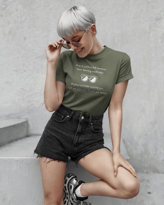 Rhythm Chasing Funny Dancer T-Shirt | Salsa Bachata Humor | Latin Dancer Gift | Dance Studio Tee | Dance Lifestyle | Matching Couple Tops