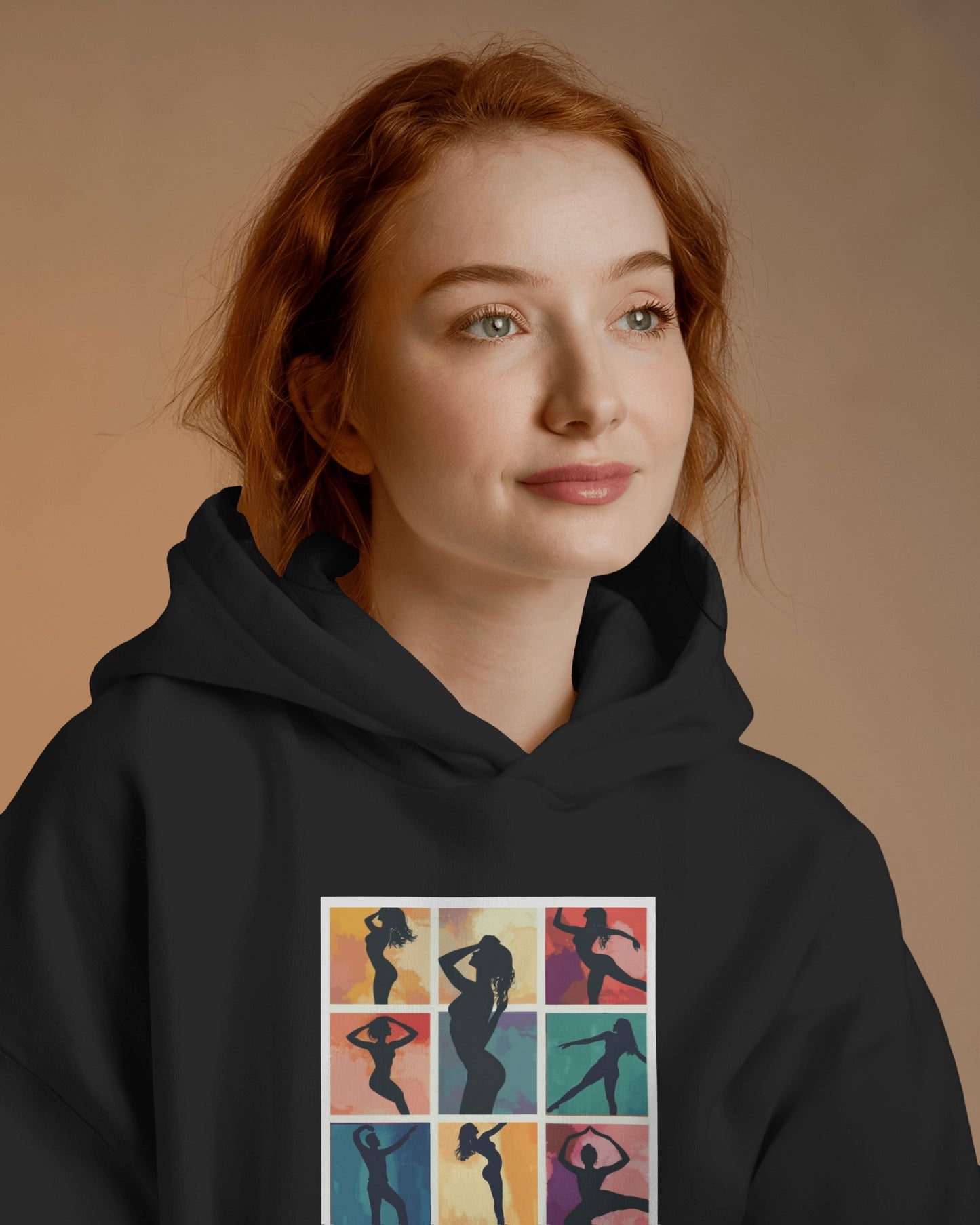 Dance Silhouette Hoodie | Colorful Latin Dance Art | Salsa Bachata Dancer Grid Design | Vibrant Dance Silhouettes | BailaFashion Lifestyle